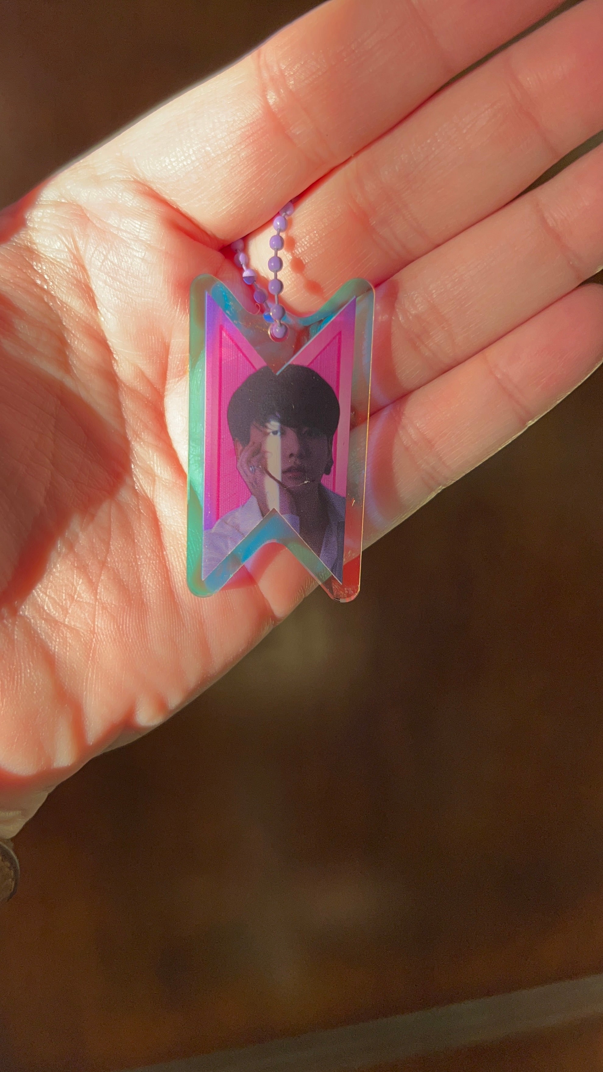 Holographic Shield Frame Acrylic Keychain