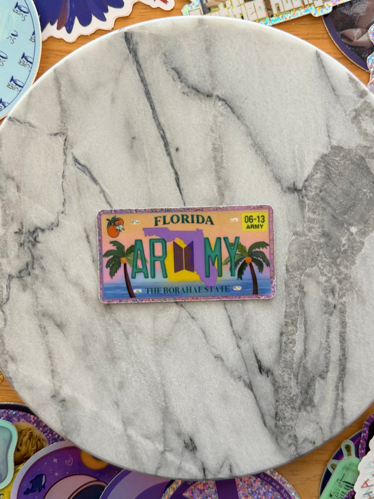 LIMITED DROP Tampa Tour Stop FL ARMY License Plate Sparkle Sticker