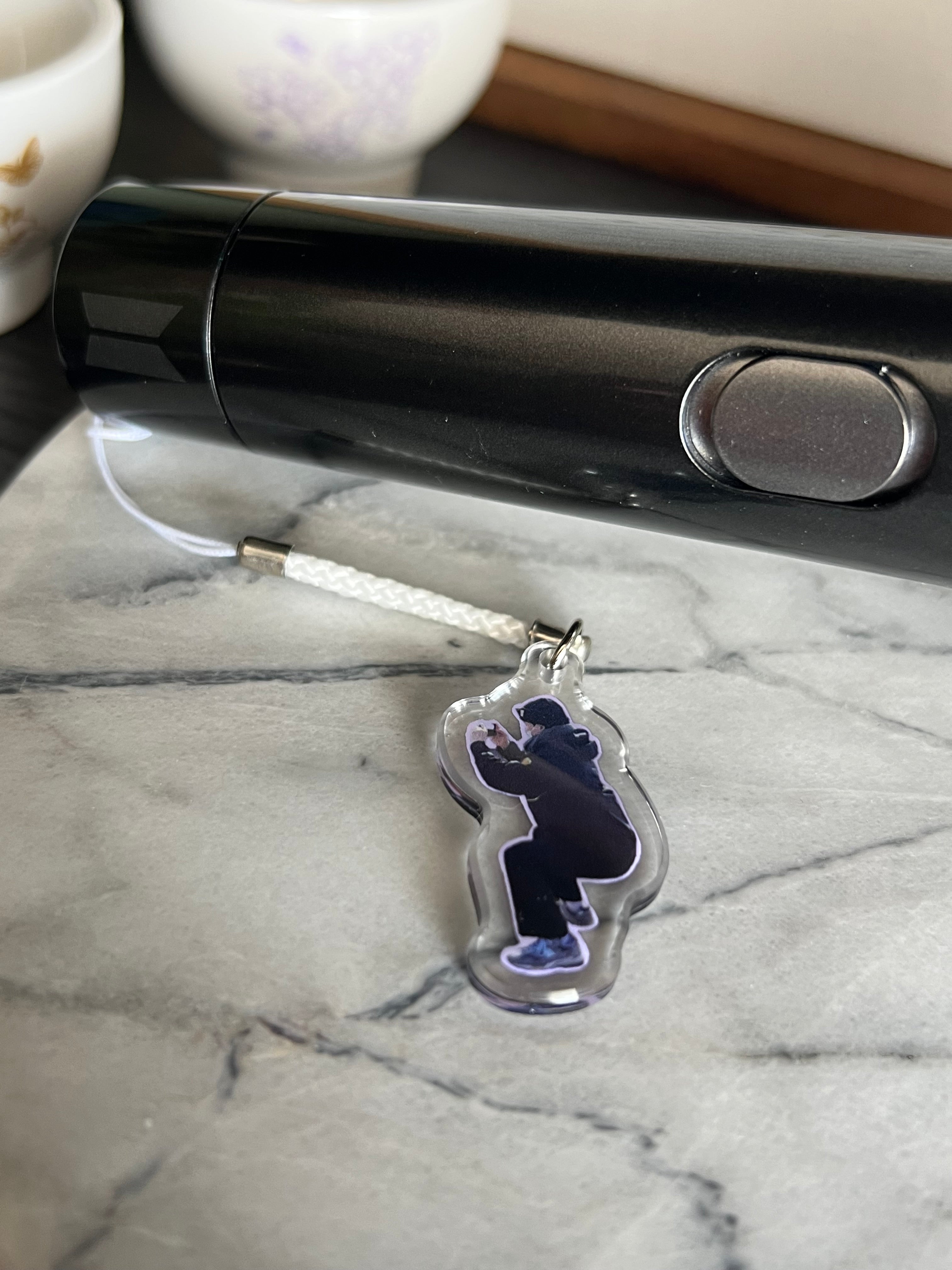 Squatting Rapper Phone/Lightstick Charm