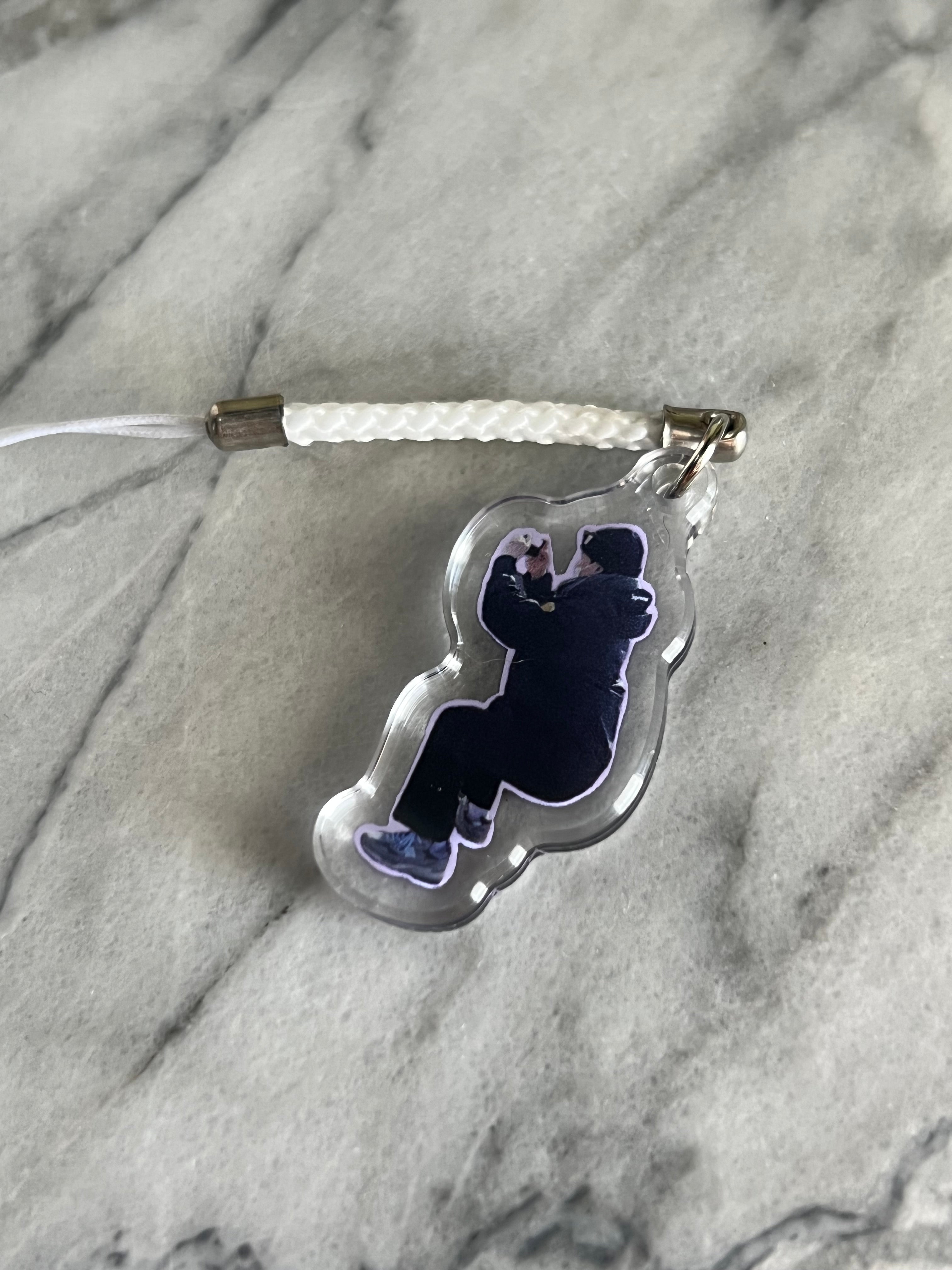 Squatting Rapper Phone/Lightstick Charm