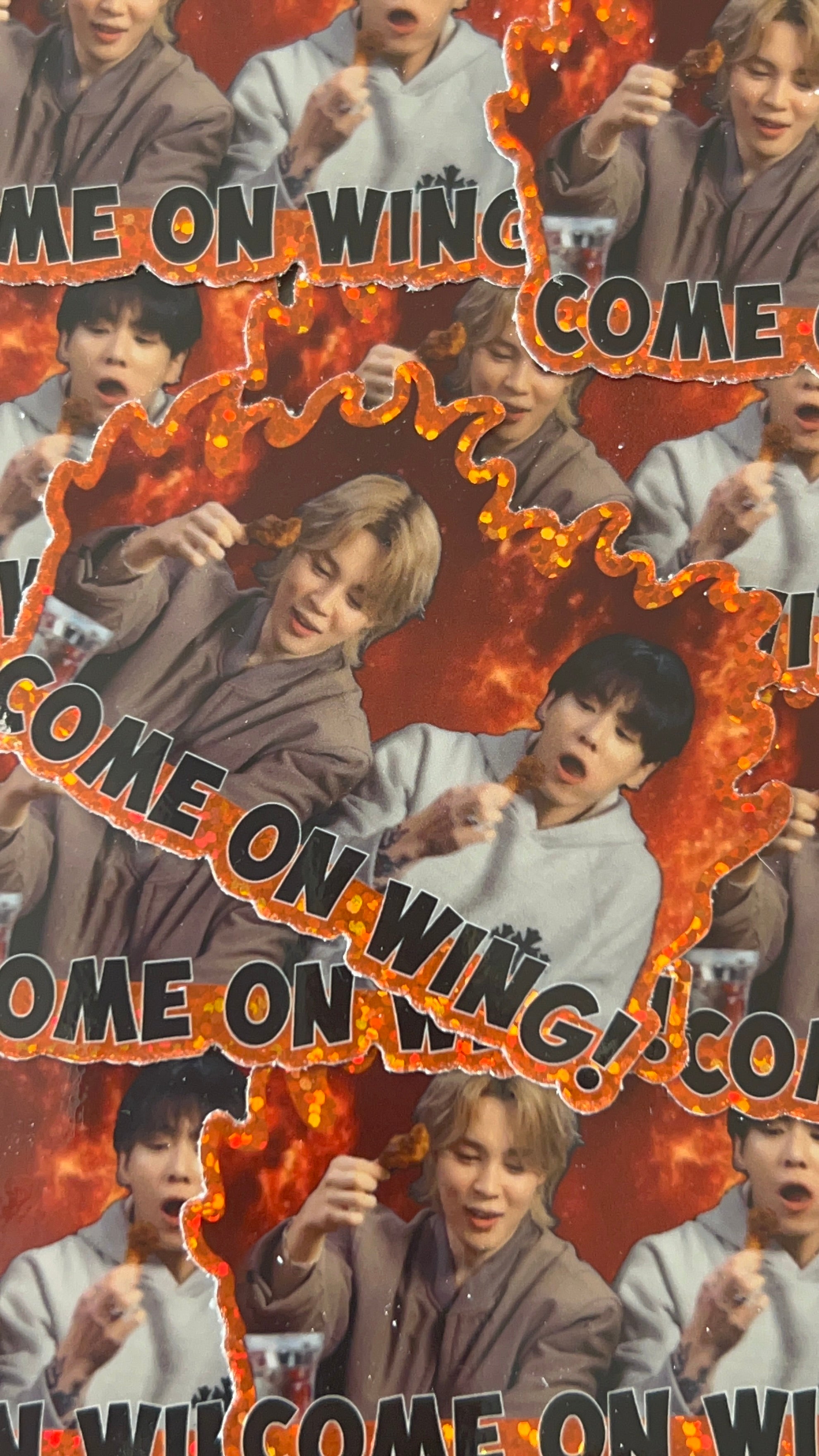 Come On Wing! Spicy Glitter Sticker