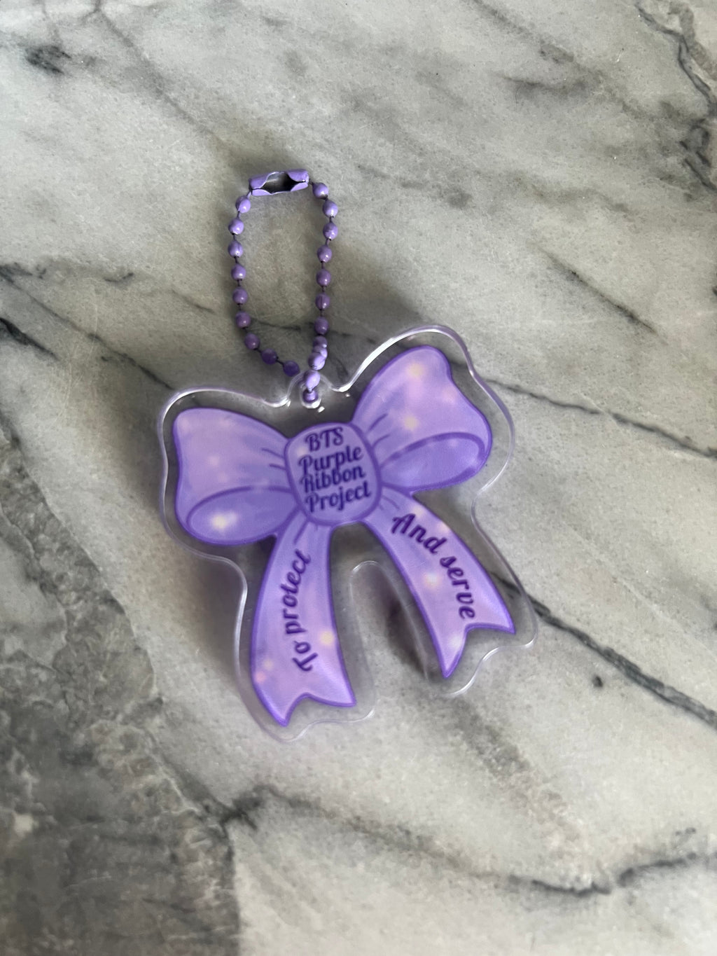 Purple Ribbon Project Keychain