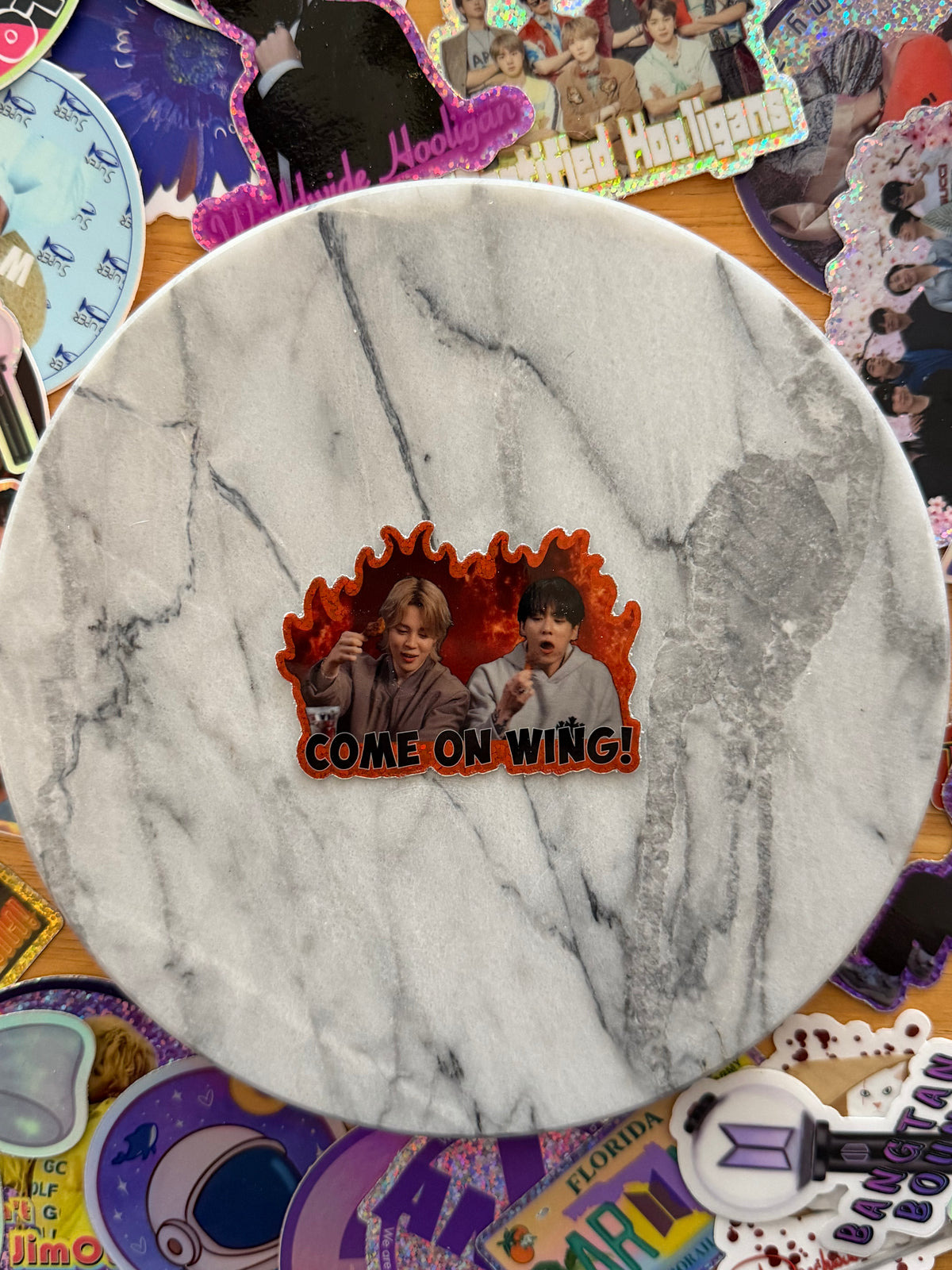 Come On Wing! Spicy Glitter Sticker