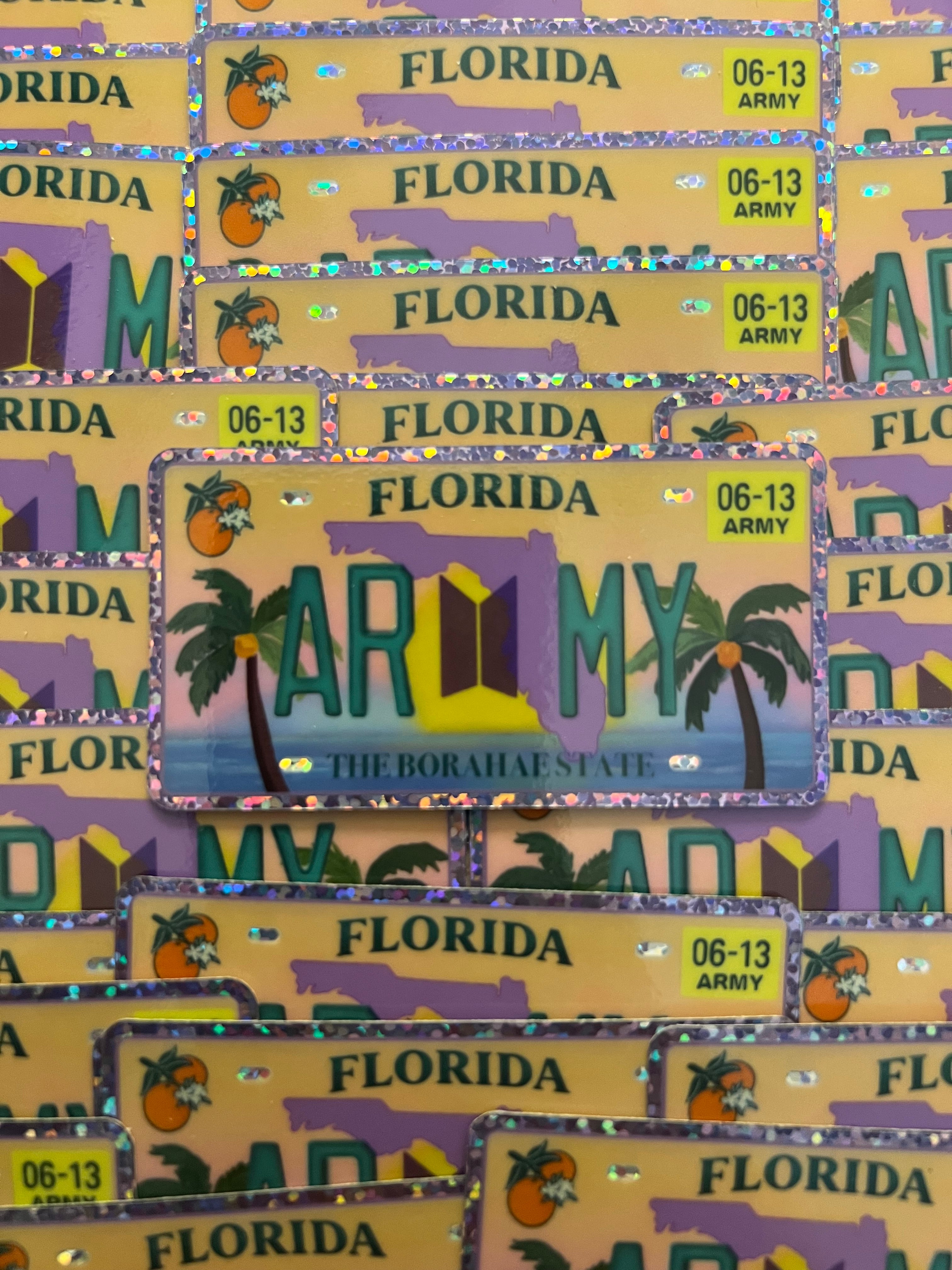LIMITED DROP Tampa Tour Stop FL ARMY License Plate Sparkle Sticker