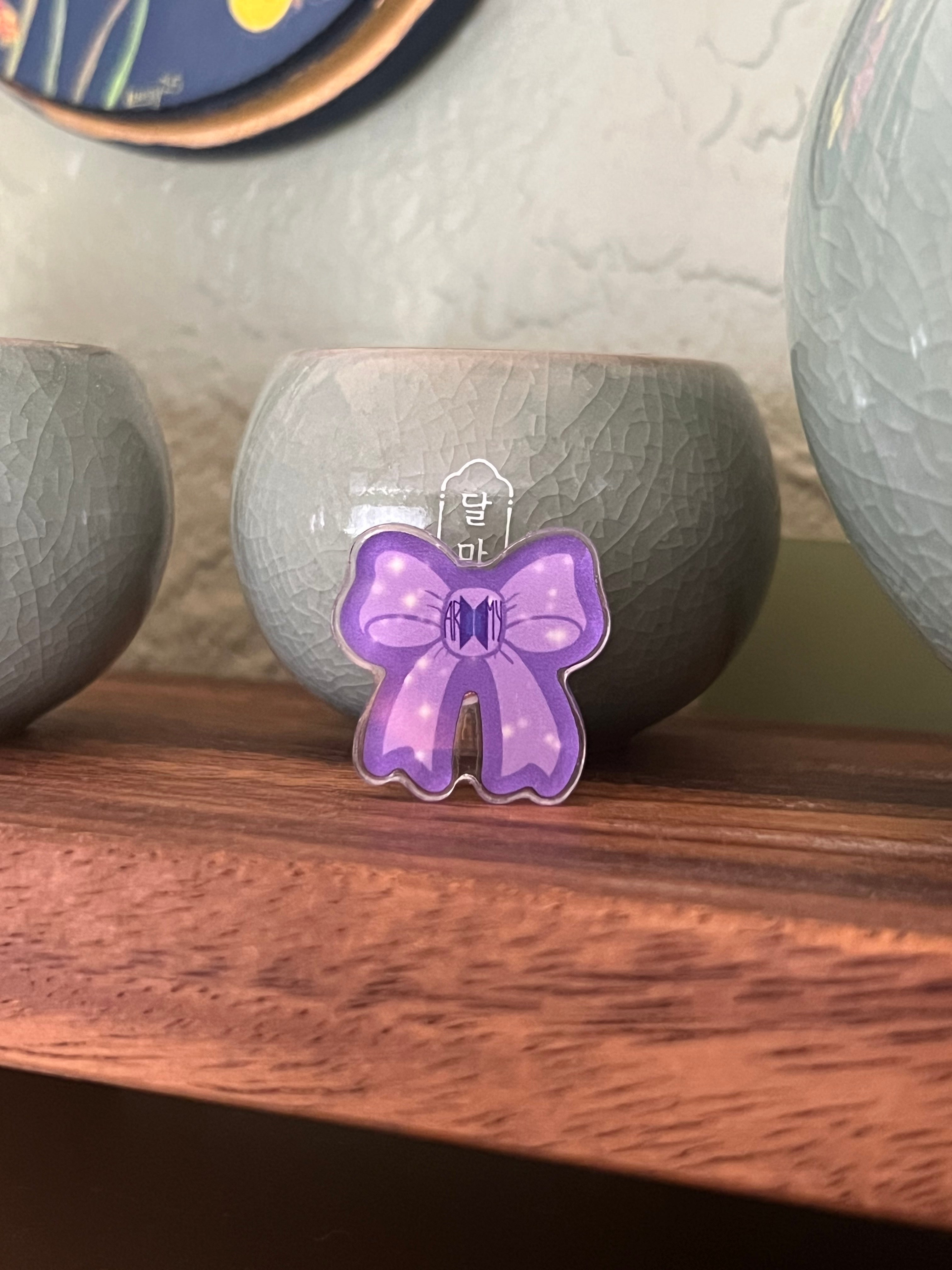 Purple Ribbon Project Logos Bow Pin