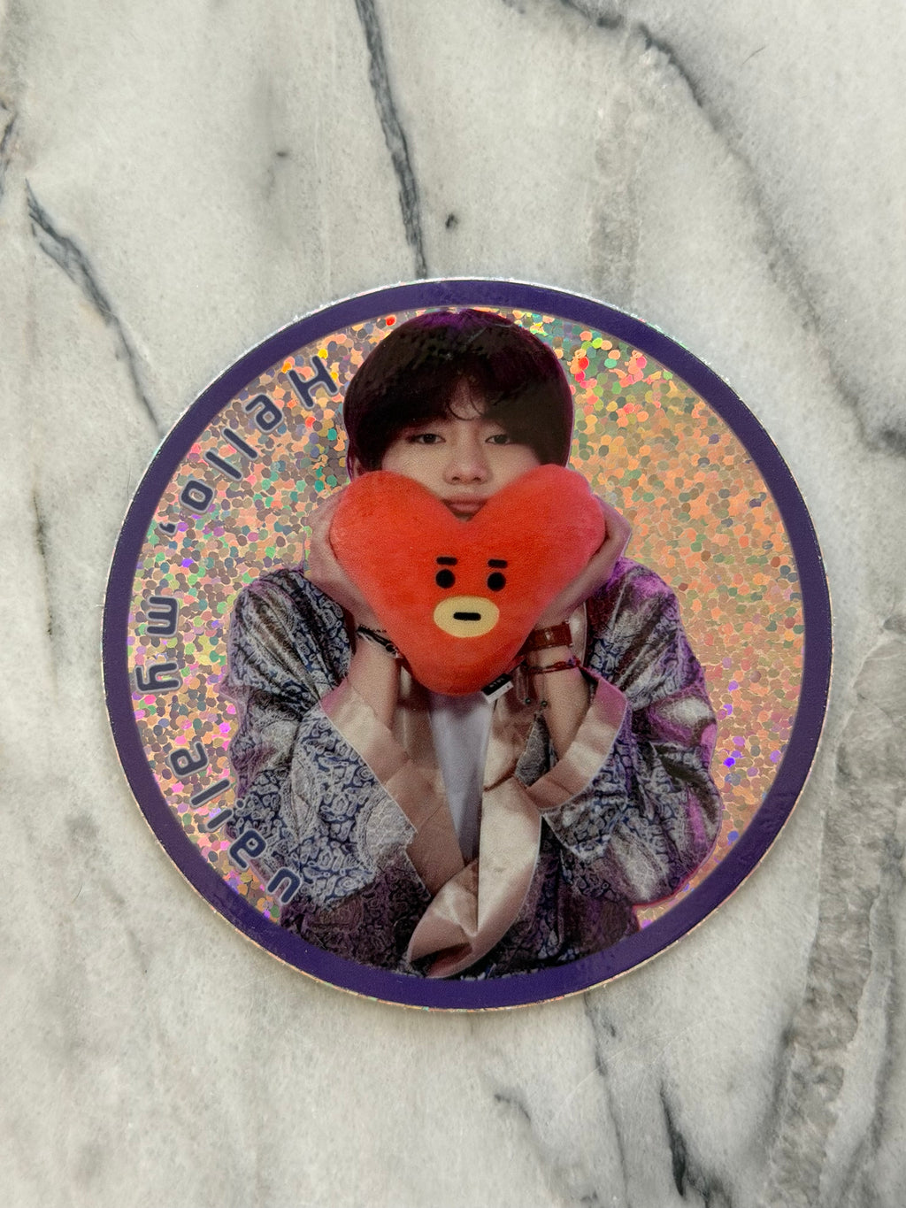 Hello, My Alien Glitter Sticker