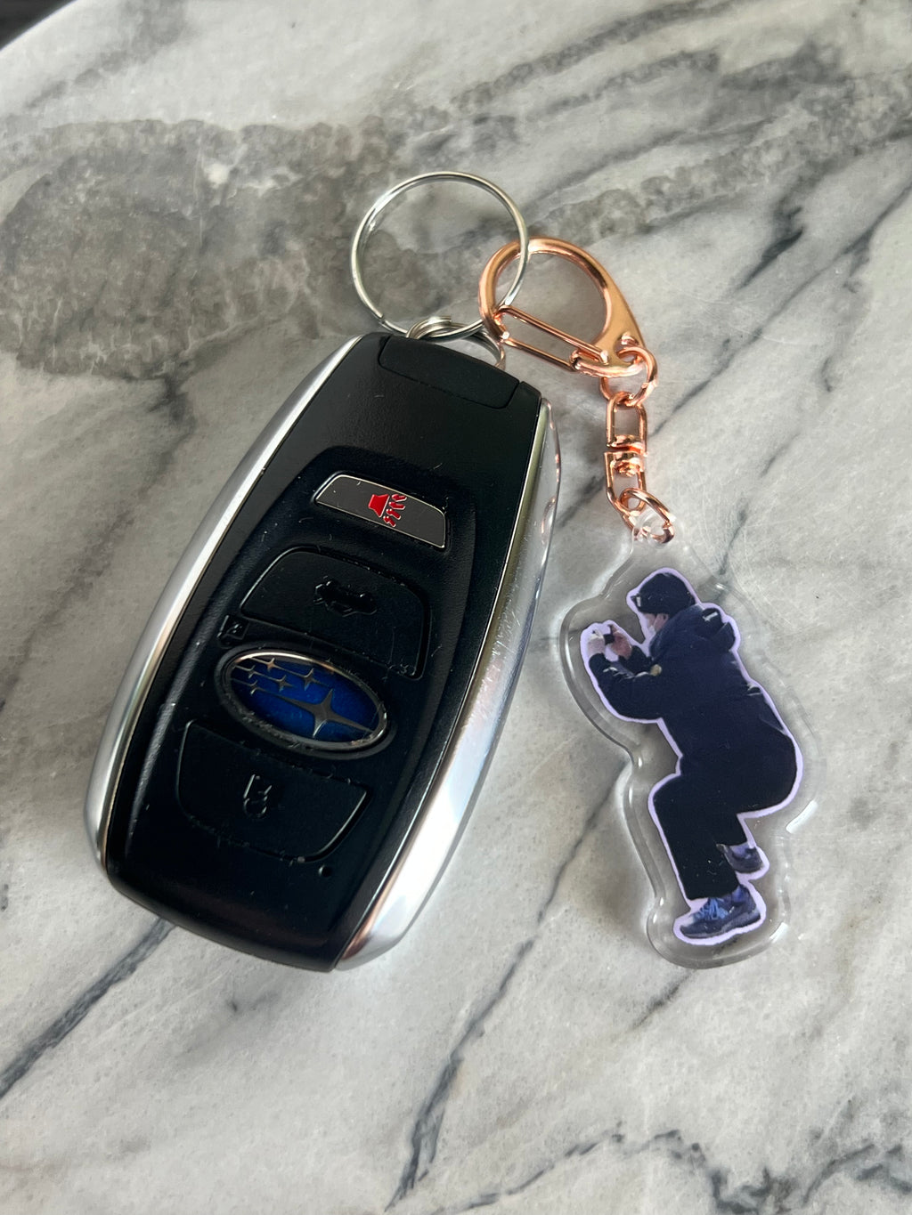 Squatting Rapper Keychain