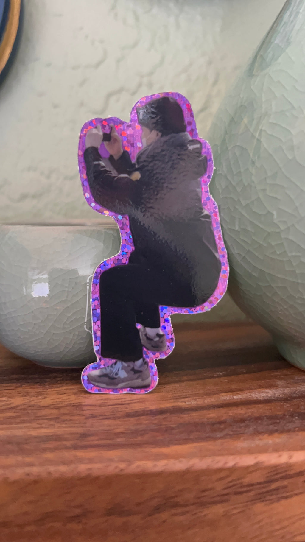 Crouching Rapper Sparkle Sticker