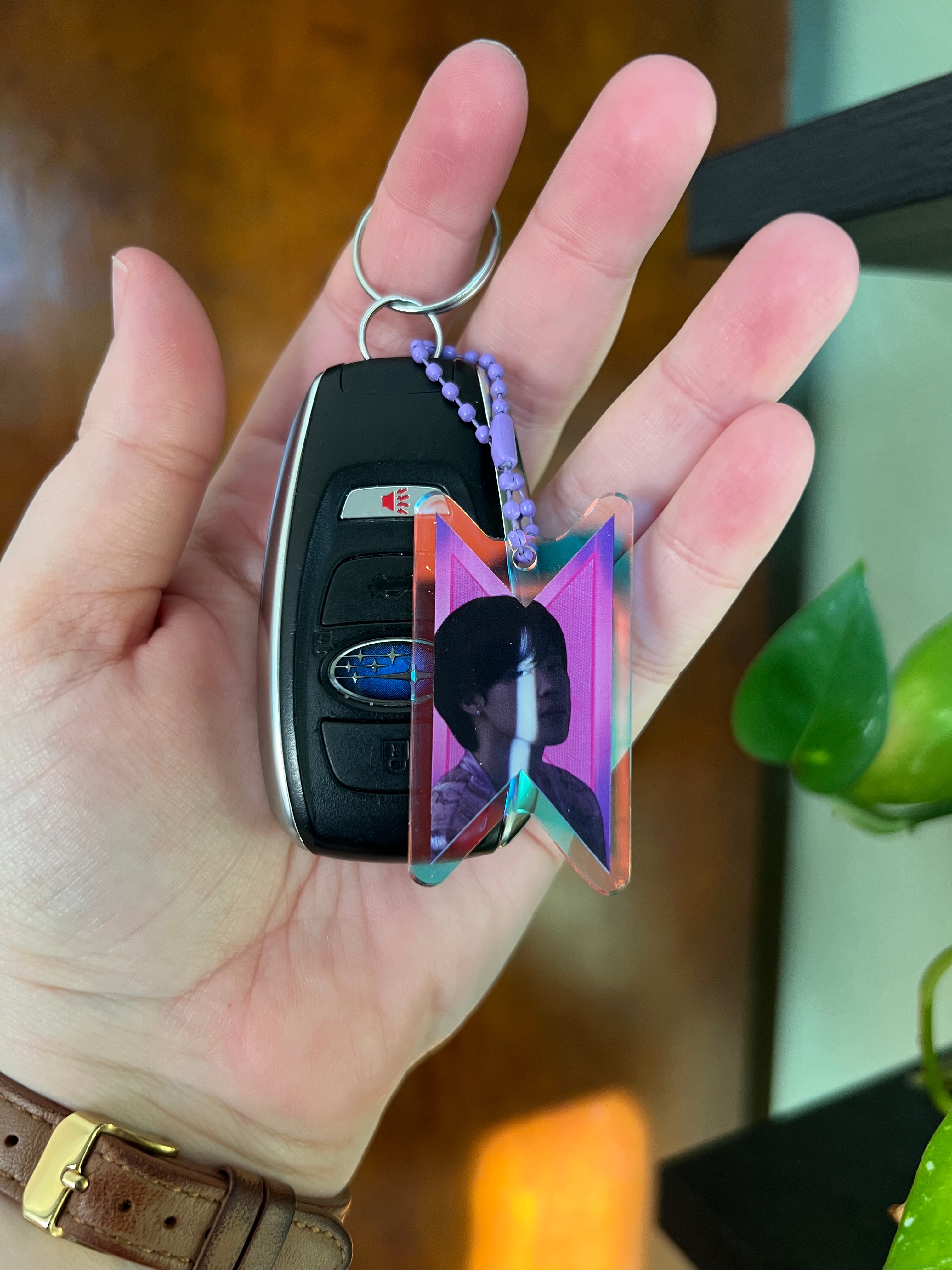 Holographic Shield Frame Acrylic Keychain