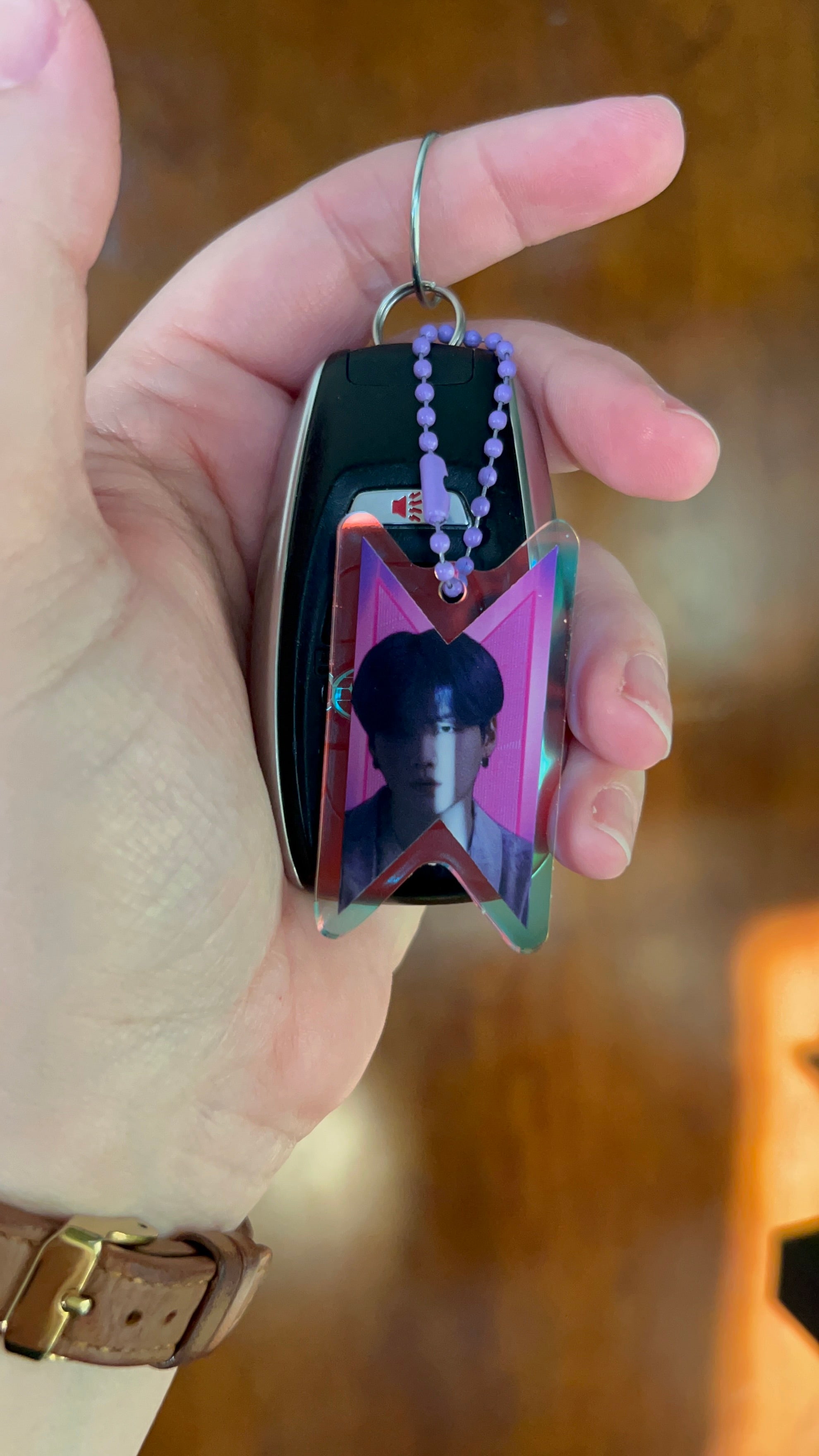 Holographic Shield Frame Acrylic Keychain