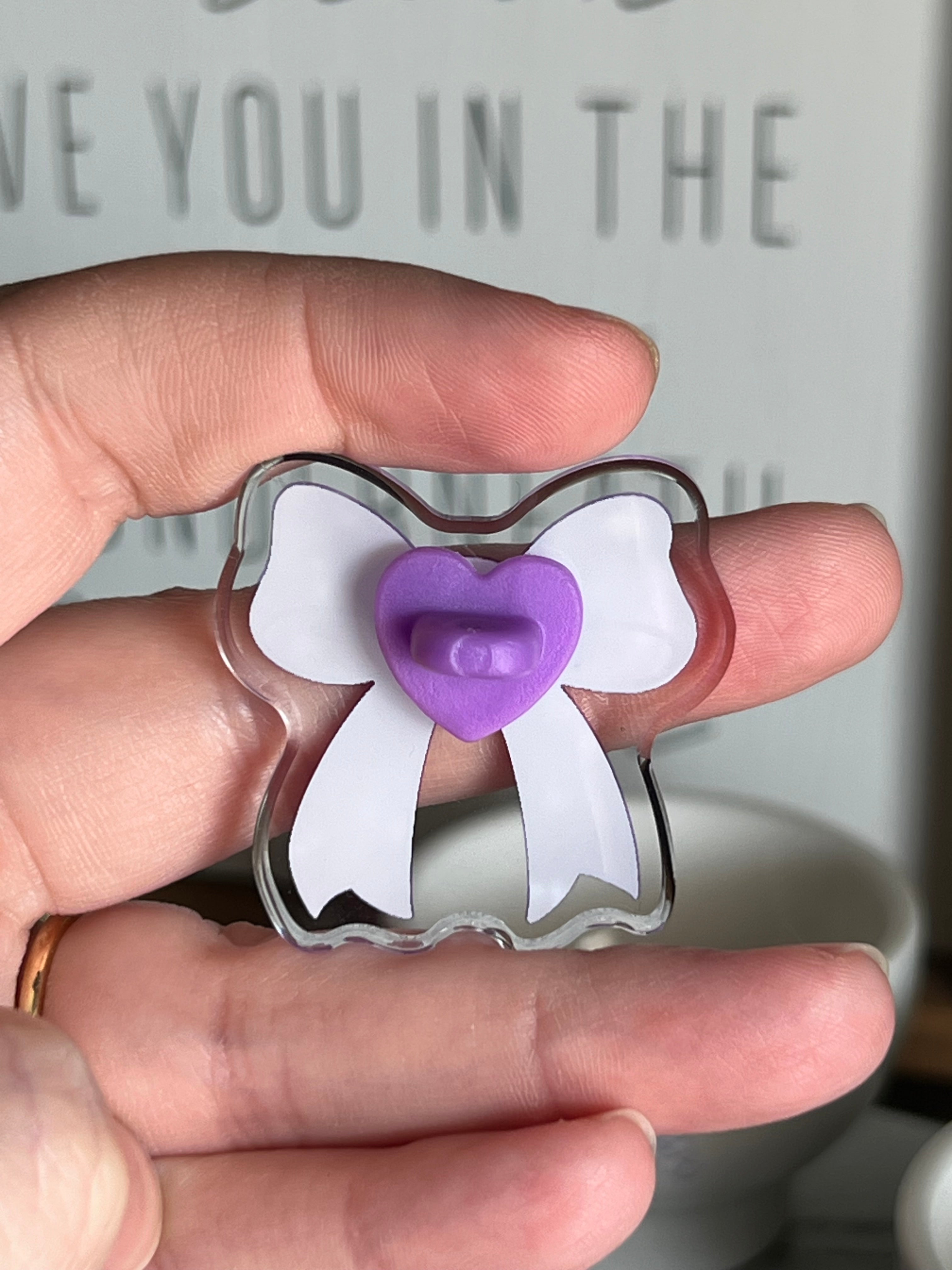 Purple Ribbon Project Logos Bow Pin