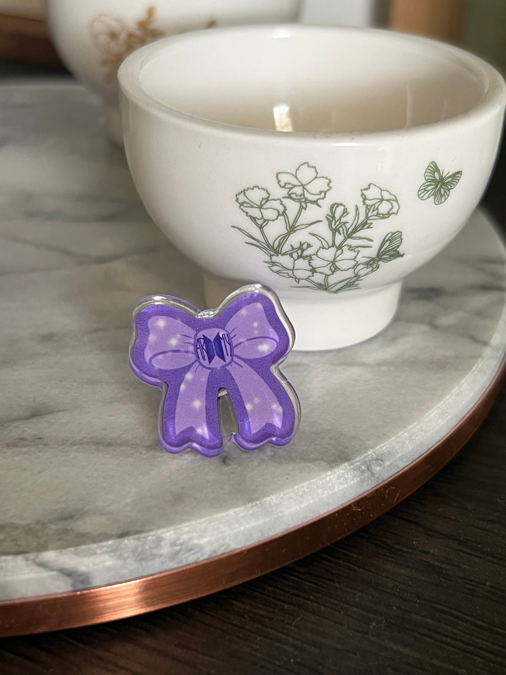 Purple Ribbon Project Logos Bow Pin
