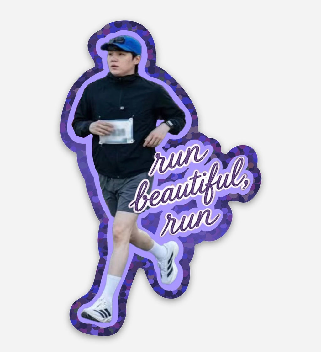 Run Beautiful, Run ✨ Glitter Vinyl Sticker