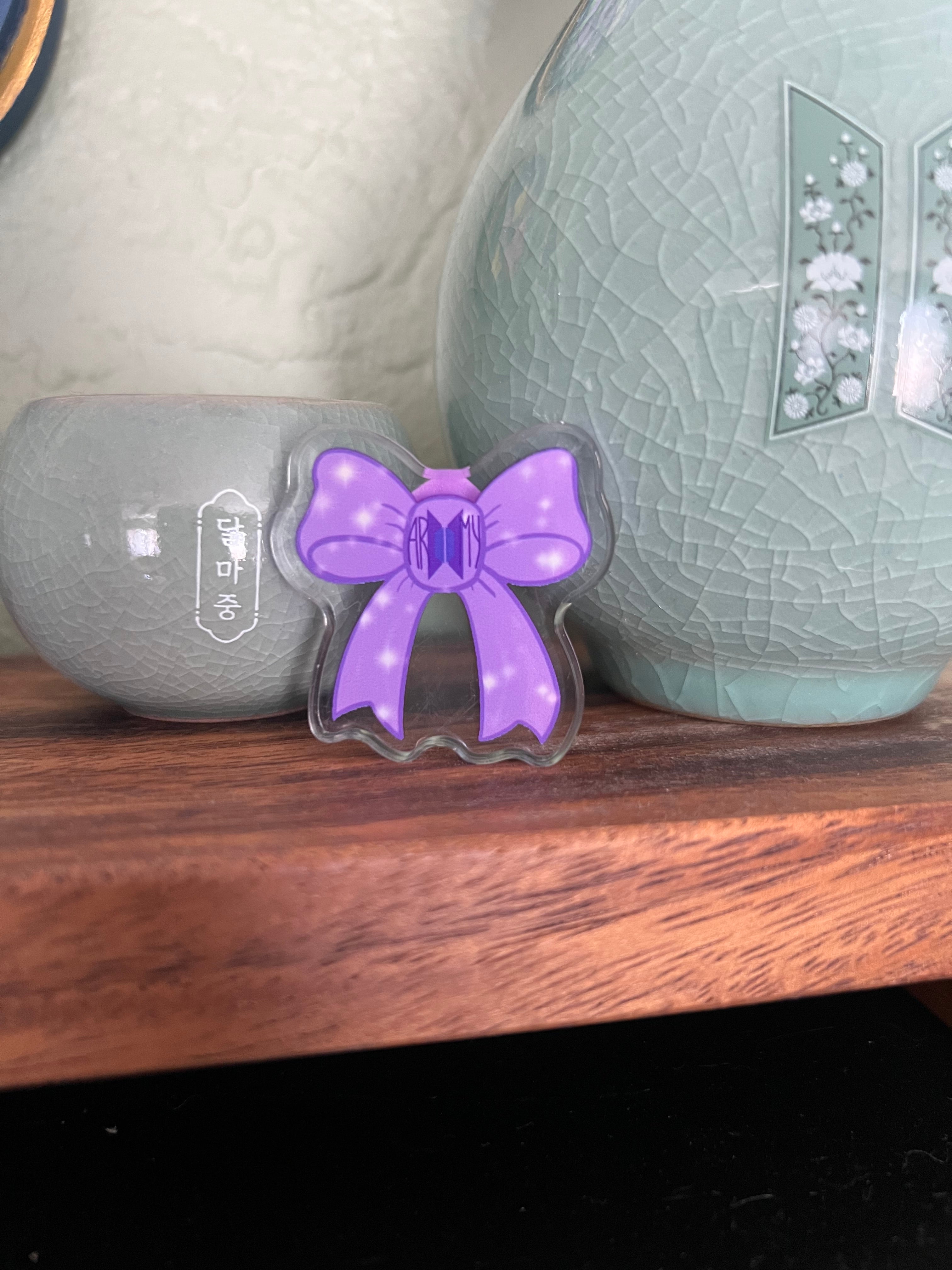 Purple Ribbon Project Logos Bow Pin
