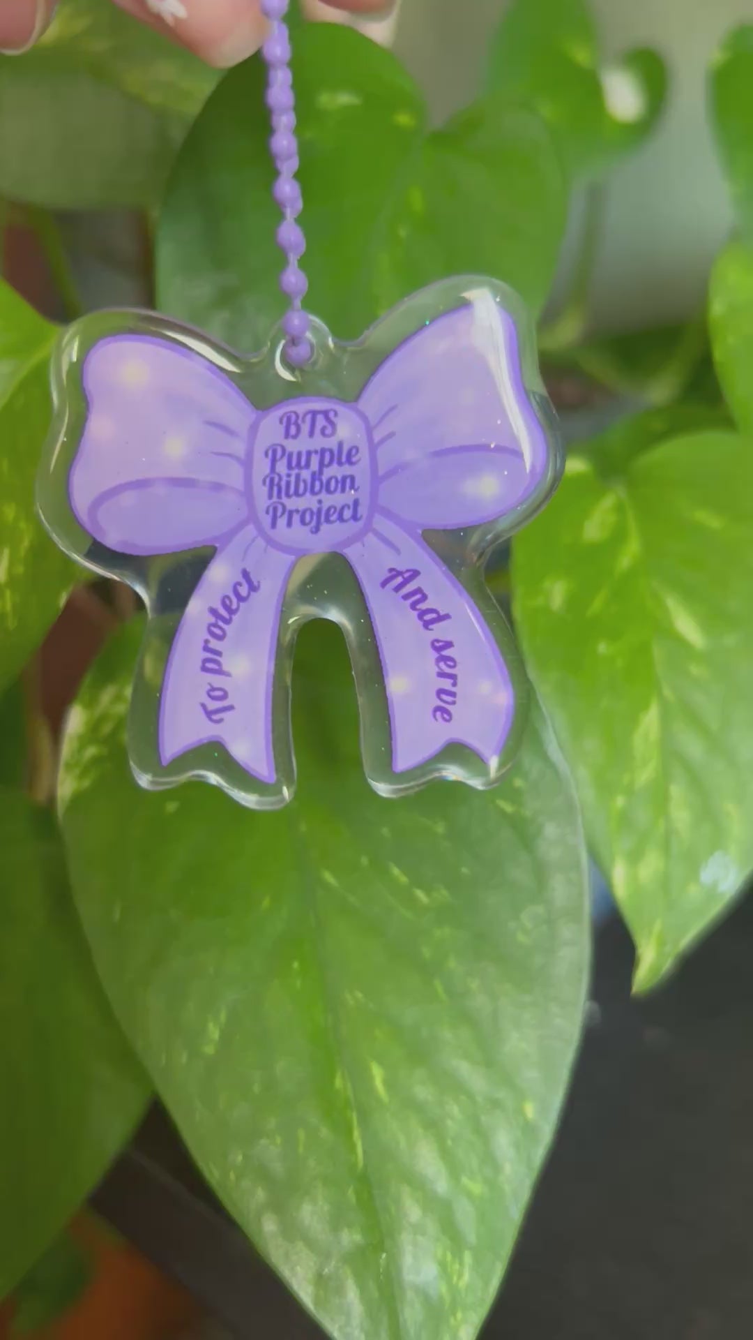 Purple Ribbon Project Keychain